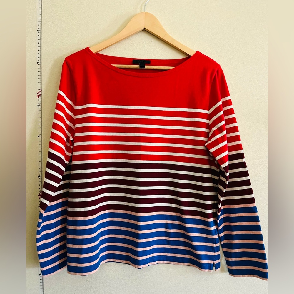 J. Crew Tricolor Striped Top